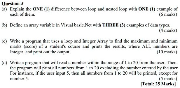SOLVED: Text: Visual Studio Code Question 3a: Explain the ONE (1 ...
