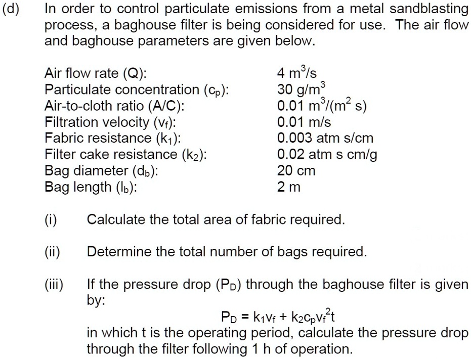 SOLVED In order to control particulate emissions from a metal