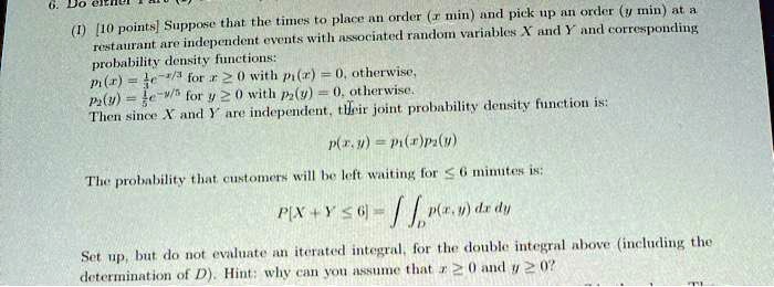 Solved Do Onler Min Und Pick Hp A Ordker V Idin At Thal Te Ti Suppert J Juid 01 16 Points Ussocinted Ranclom Varinbsles X And Puu Cotrerpnding Restnurant Indepenent Events With