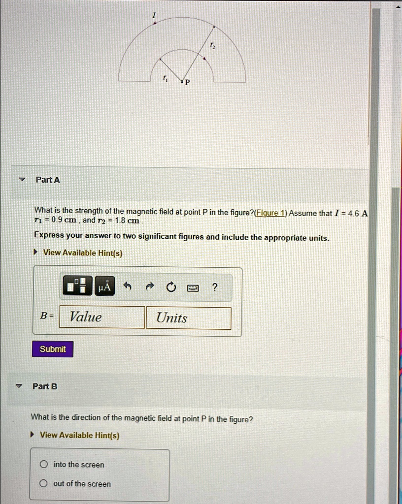 Part A What is the strength of the magnetic field at point P in the ...