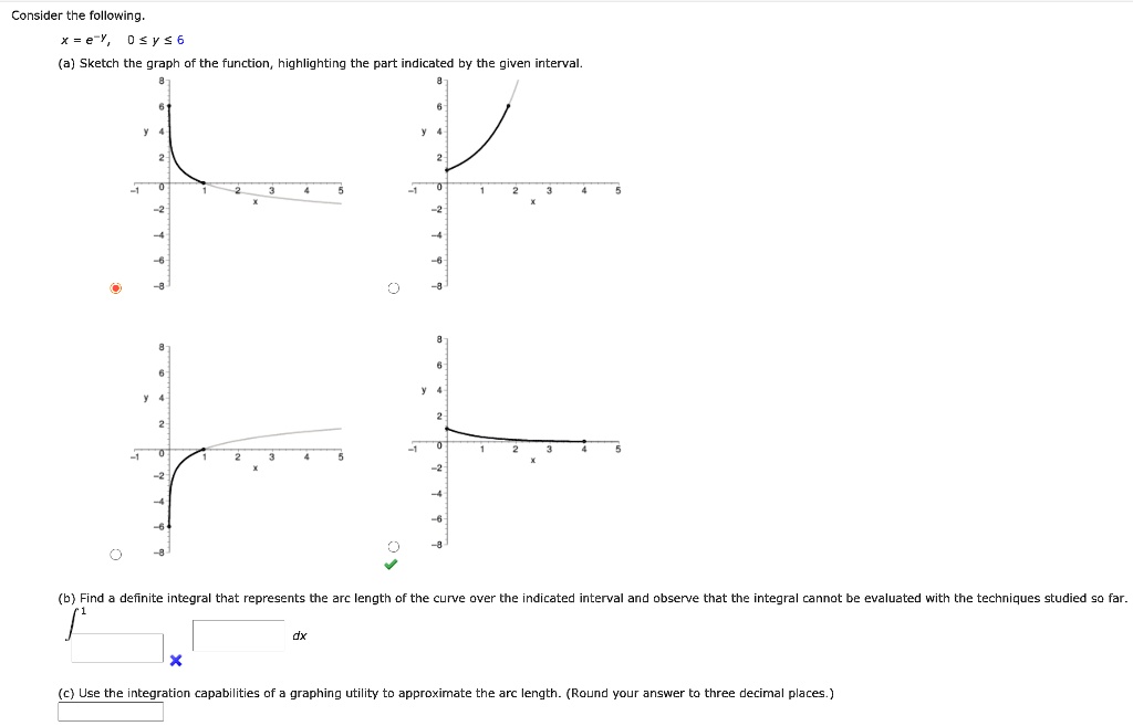 SOLVED: Consider the following. X=e-Y, 0