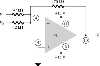 470 k?
47 k?
V1
(4)
+15 V
12 k?
-
(11)
V2
741
Vo
(10)
(5)
+
(6)
-15 V