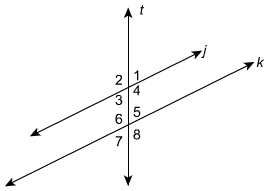 SOLVED: 'In the figure, j ∥ k and m∠1 = 63°. What is the m∠4