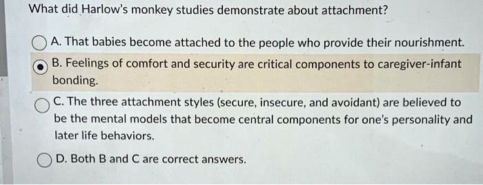 Studies with monkeys find early attachment brings generations of