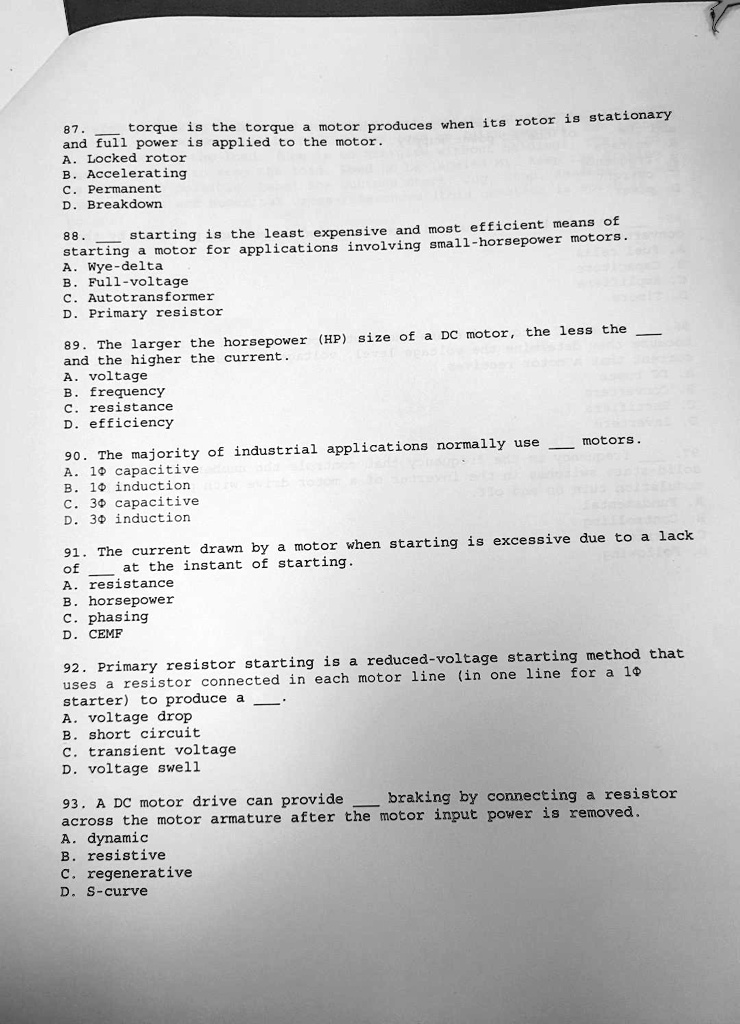 SOLVED Rotor i9 stationary. The torque motor produces when it's