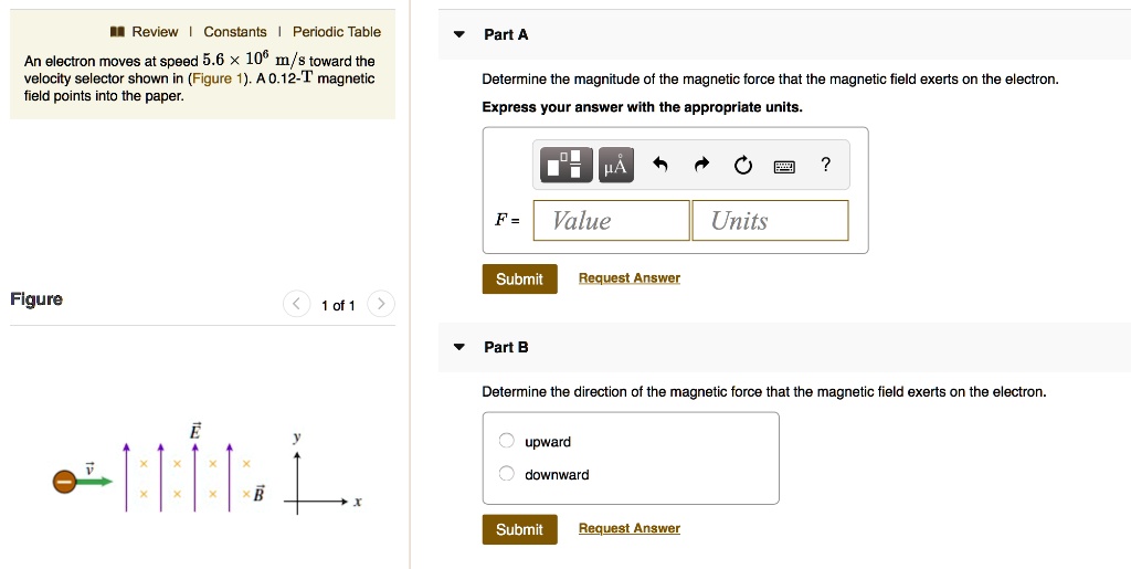 SOLVED Review Constants Periodic Table An electron moves at speed 5.6
