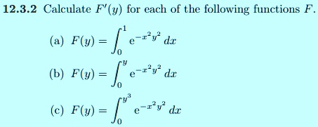1232 calculate fy for each of the following functions f a fy int01 mathrme x2 y2 d x b fy int0y mathrme x2 y2 d x c fy int0y3 mathrme x2 y2 d x 08515