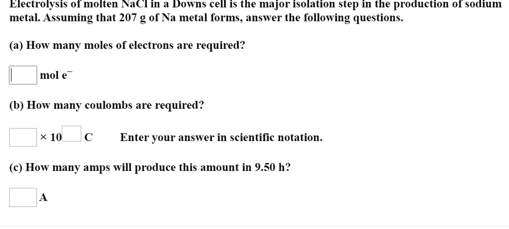 Electrolysis Of Molten Nacl In A Downs Cell