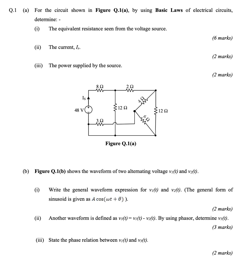 q1 a for the circuit shown in figure q1a by using basic laws of ...