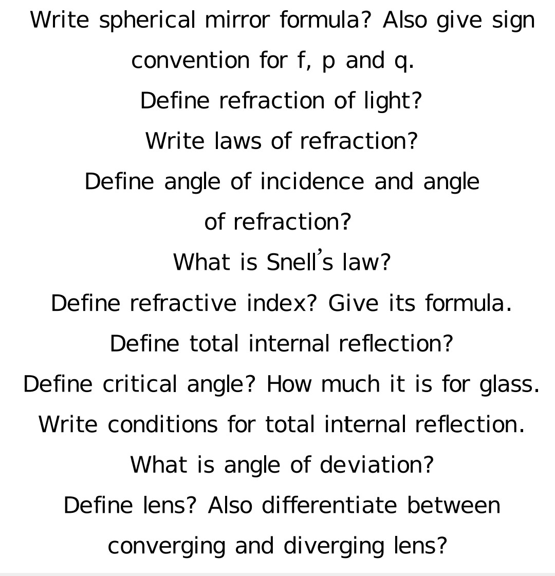 SOLVED Write spherical mirror formula? Also give sign convention for f