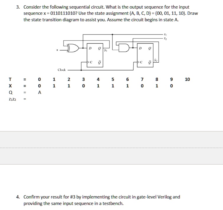 SOLVED: Consider the following sequential circuit: What is the output ...