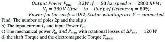 texts output power pout 3 kw f 50 hz speed n 2800 rpm v 380 v line to ...