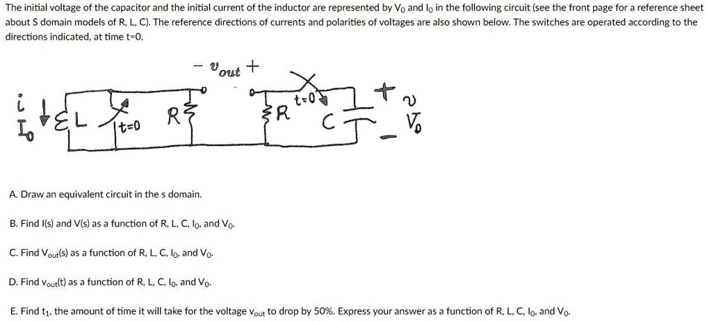 SOLVED: The initial voltage of the capacitor and the initial current of ...