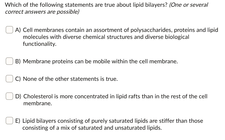 Which Of The Following Statements Regarding Lipids Is True