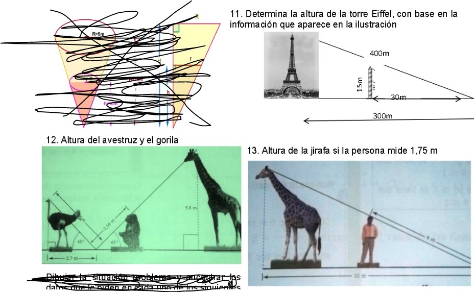 SOLVED define la altura de los siguientes objetos segun la imagen