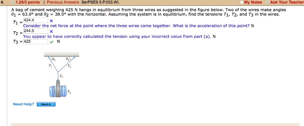 SOLVED:1.25/3 points Previous Answers SerPSE9 5.P033.WI: My Notes Ask ...