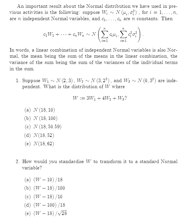 an important result about the normal distribution we have used in pre ...