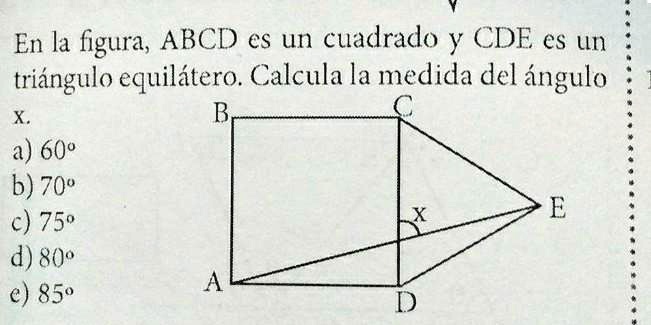 SOLVED: Me pueden ayudar por favor : En la figura; ABCD es un cuadrado ...