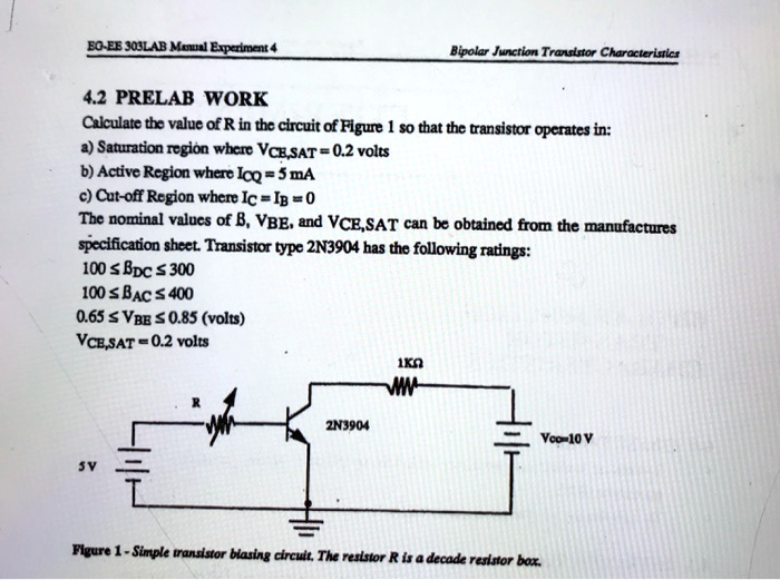 SOLVED EGEE 303LAB Maal Experiment 4 Bipolar Junction Transistor
