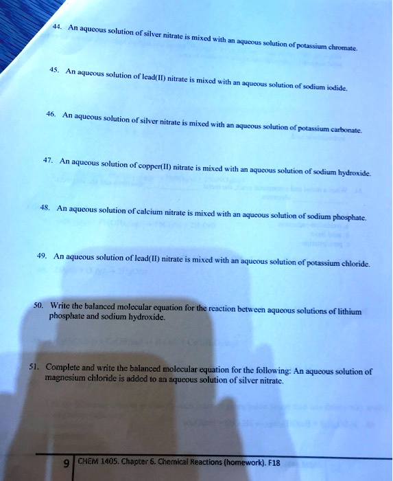 SOLVED An aqueous solution of potassium chromate. An aqueous solution