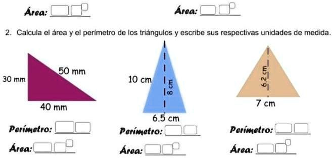 SOLVED: me ayudan? es para hoy:( Área: Área: Calcula el area y el ...