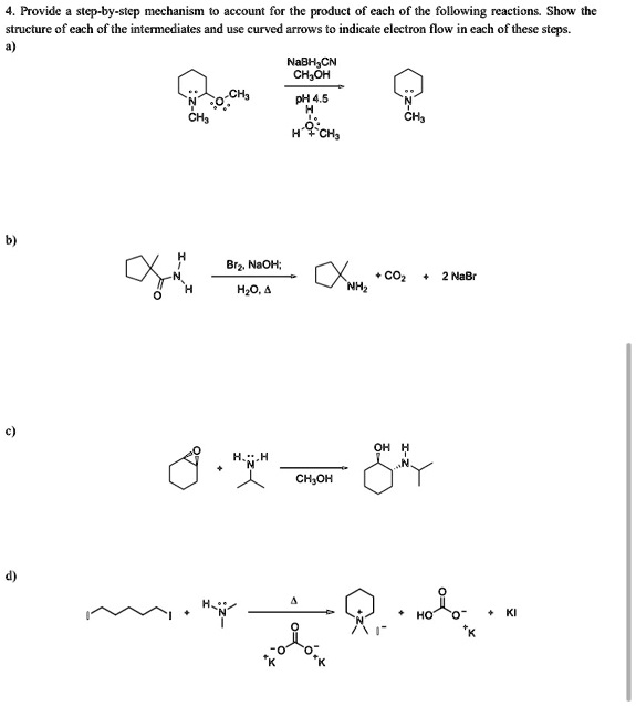 SOLVED: Frovide step-by-stcp mcchanism account for the product cach of ...