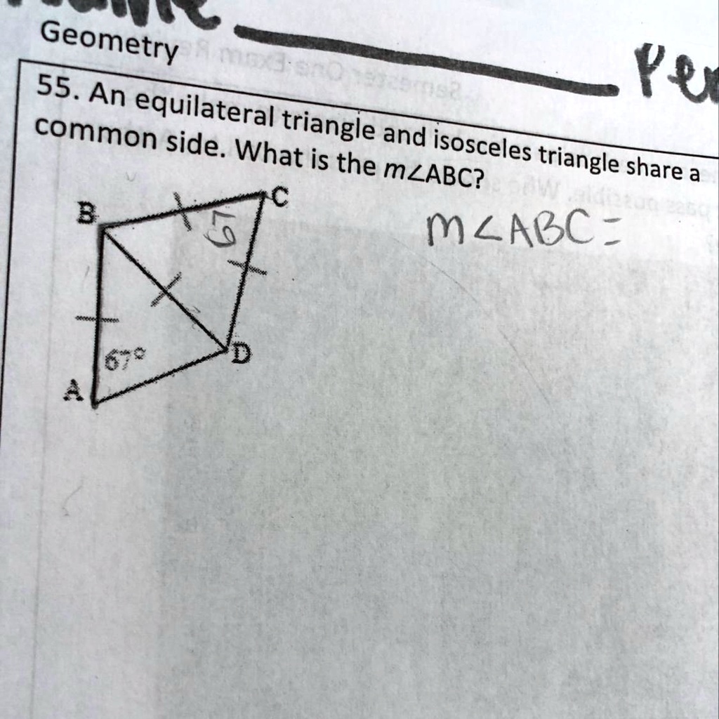 Geometry 55. An equilateral triangle and isosceles triangle...