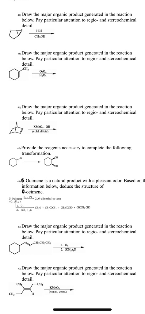 SOLVED:Draw the major organic product generated in the reaction below ...