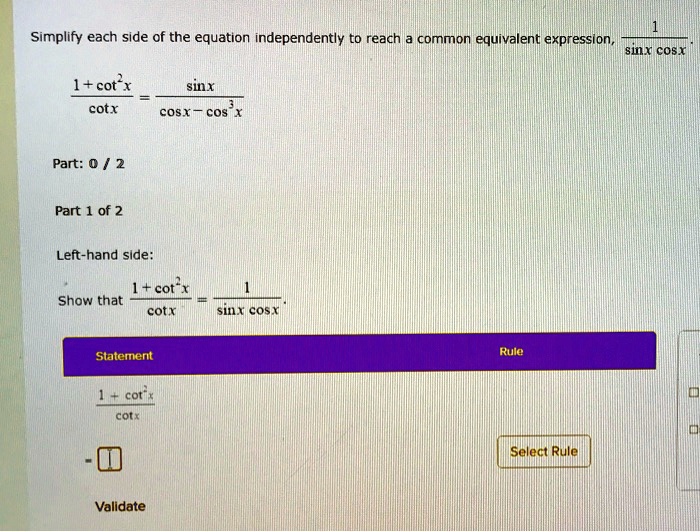 SOLVED Simplify each side of the equation independently to reach a