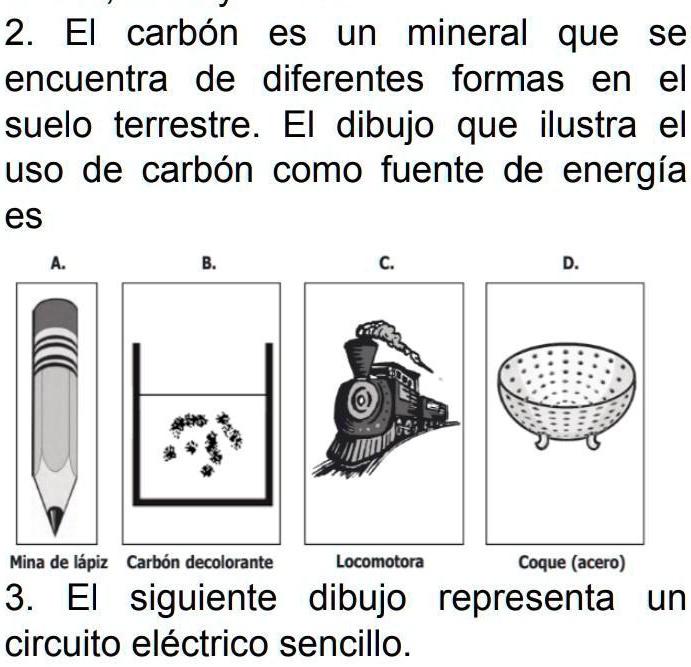 ayudaaaaaaaaaaaaaaaaaaaaaaaa 2 ei carbon es un mineral que se encuentra de diferentes formas en el suelo terrestre el dibujo que ilustra el uso de carbon como fuente de energia es mina de la 37124