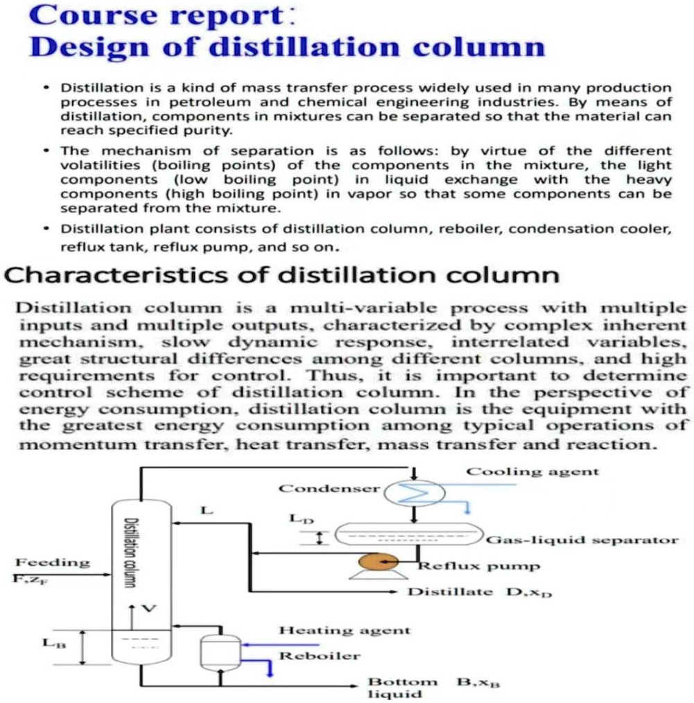 Course report: Design of distillation column Distillation is a kind of ...