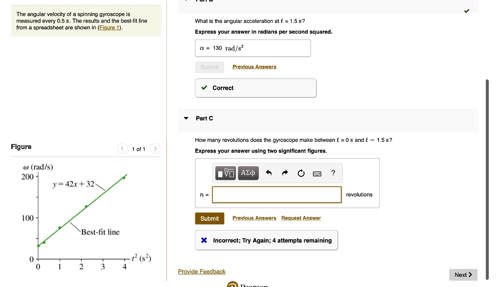 SOLVED: Hw help please part C!!! The angular velocity of a spinning ...