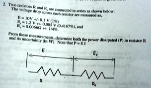 2. Two resistors R and R1 are connected in series as shown below. The ...