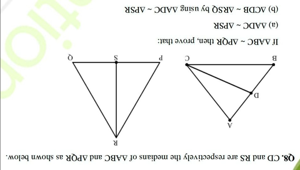 Video Solution Cd And Rs Are Respectively The Medians Of Abc And Pqr As Shown Below If Abc Pqr 4012