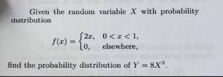 given the random variable x with probability distribution ...