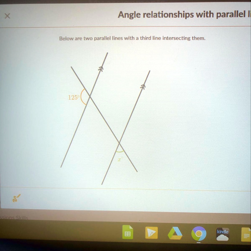 SOLVED: 'Below are two parallel lines with a third line intersecting ...