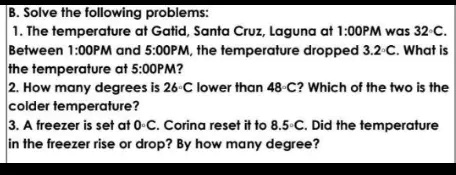 SOLVED Solve the following problems The temperature at Gatid