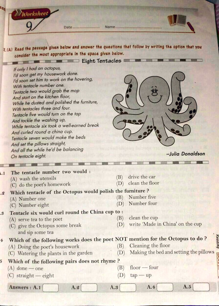 read the text and choose the right option 6 класс