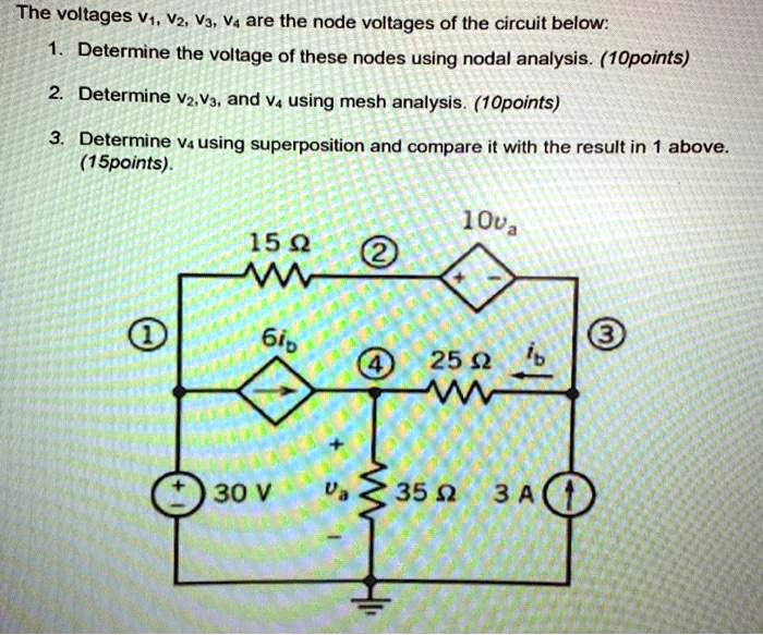 SOLVED: The Voltages V, Vz, Va Are The Node Voltages Of The Circuit ...