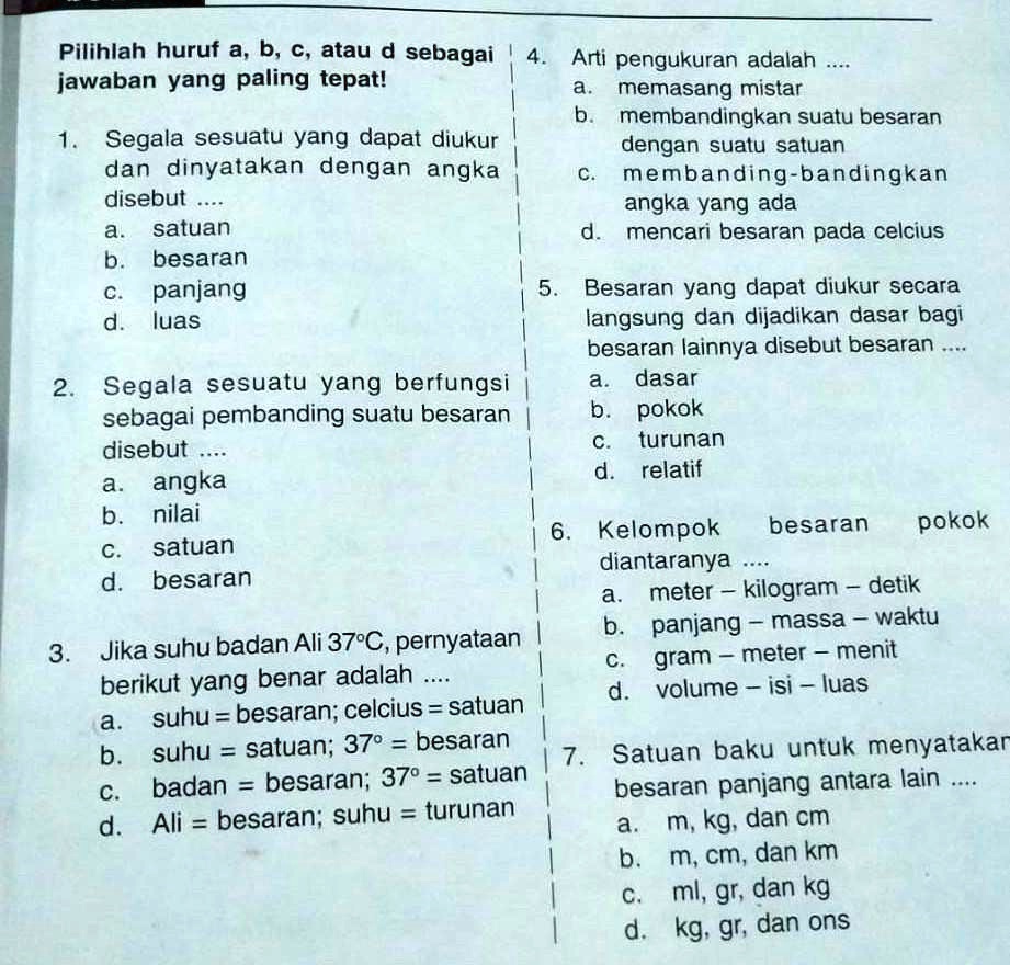 SOLVED: Tolong Dibantu Kak Soal Fisika Pilihlah Huruf A, B, C, Atau D ...