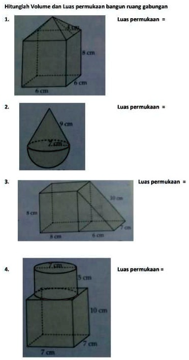 SOLVED: yang bisa tolong bantuin dong Hitunglah Volume dan Luas ...