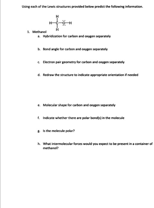 SOLVED: Using each of the Lewis structures provided below predict the ...