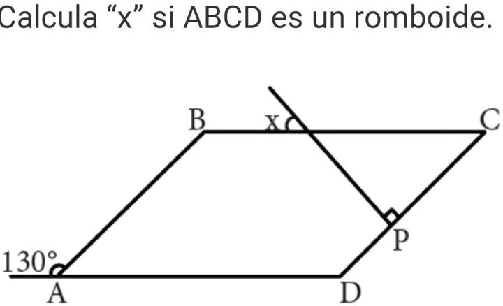 SOLVED: calcula x si ABCD es un romboide Calcula 