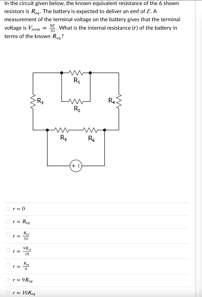 What Is The Internal Resistance R Of The Battery