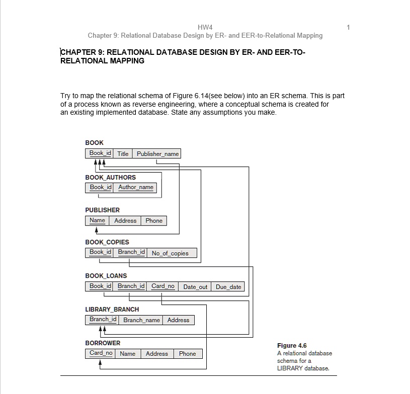 SOLVED: HW4 Chapter 9: Relational Database Design by ER- and EER-to ...