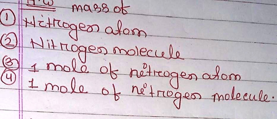 molar mass of 1 mole of nitrogen atom