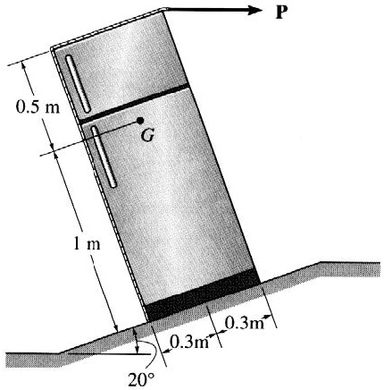 SOLVED: A refrigerator is being pulled up a ramp with a horizontal ...