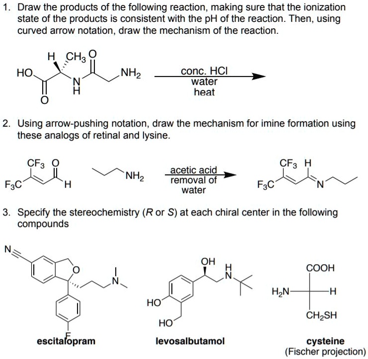 SOLVED: Draw the products of the following reaction, making sure that ...