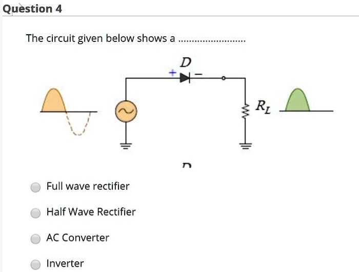 SOLVED: Question 4 The circuit given below shows a Full wave rectifier ...