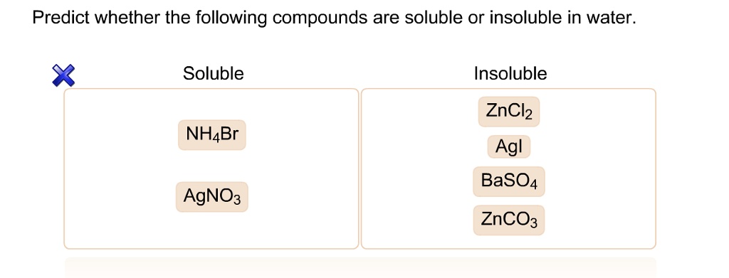 SOLVED Text Predict whether the following compounds are soluble